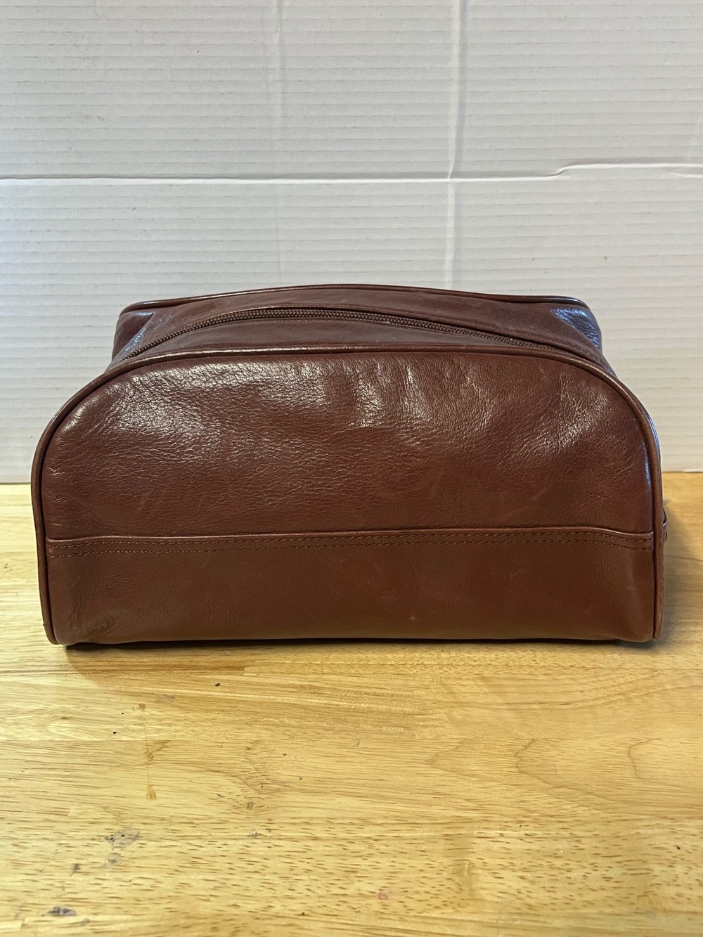 Dopp Brown Leather Travel Toiletry Bag